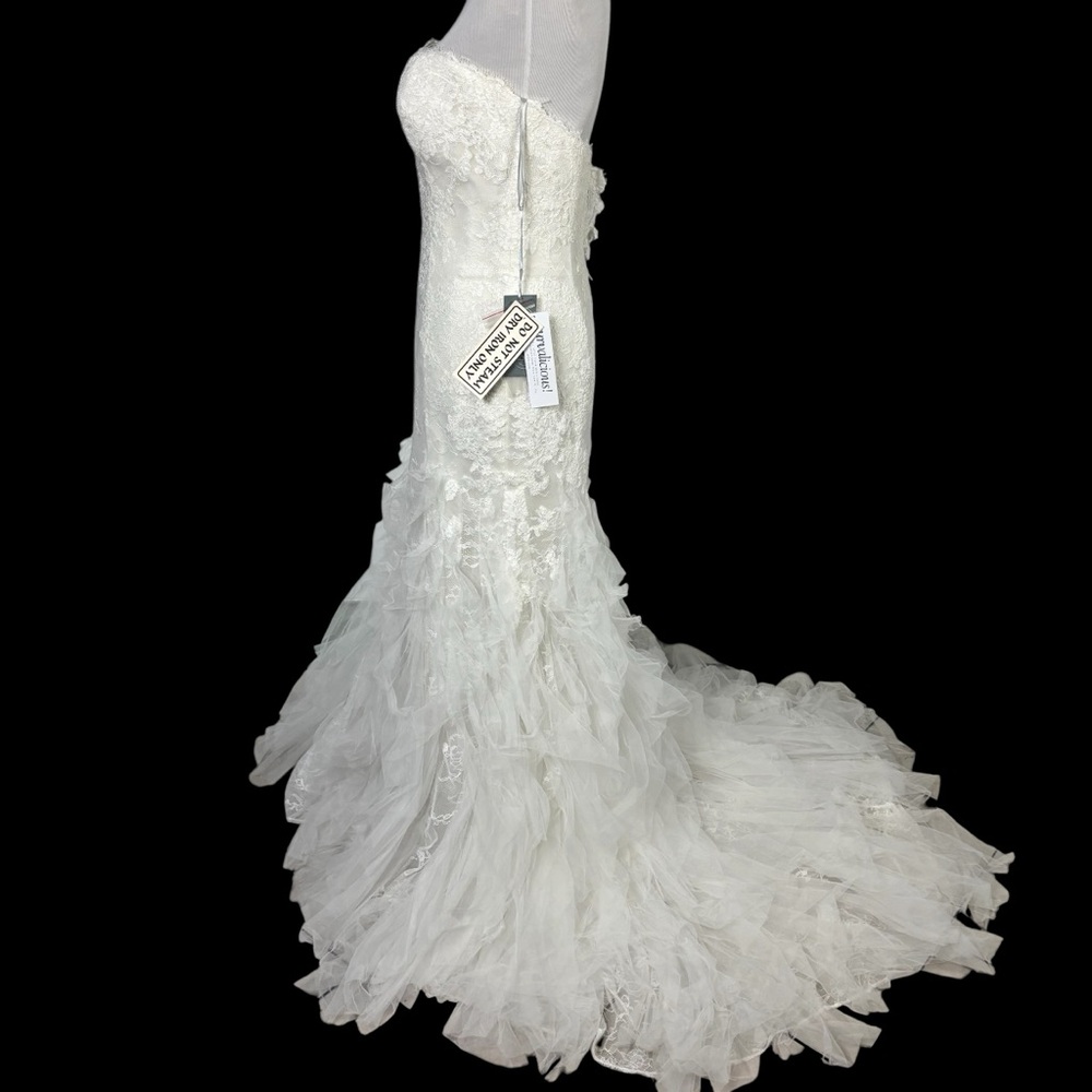 WTOO 19706 Curvalicious Ivory Oyster Lace Sweetheart Wedding Dress Size 8 NWT - Picture 3 of 14